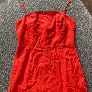 Urban Outfitters Red Linen Mini Dress, Size 8